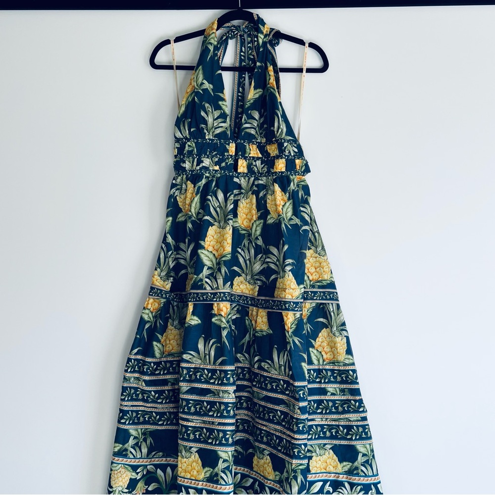 FARM Rio Delicate Pineapple Halter Midi Dress XL NWT - Picture 12 of 16